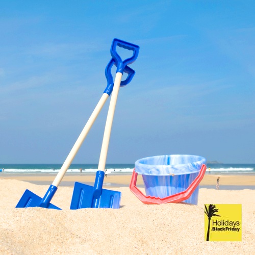 A photograph of a Cheap bucket and spade for the beach.